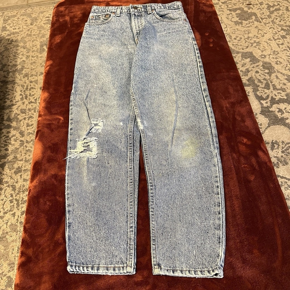 Levi's 550 Men's Jeans Vintage 80s 29x30 Acid Wash Distressed Made in USA - Picture 2 of 8